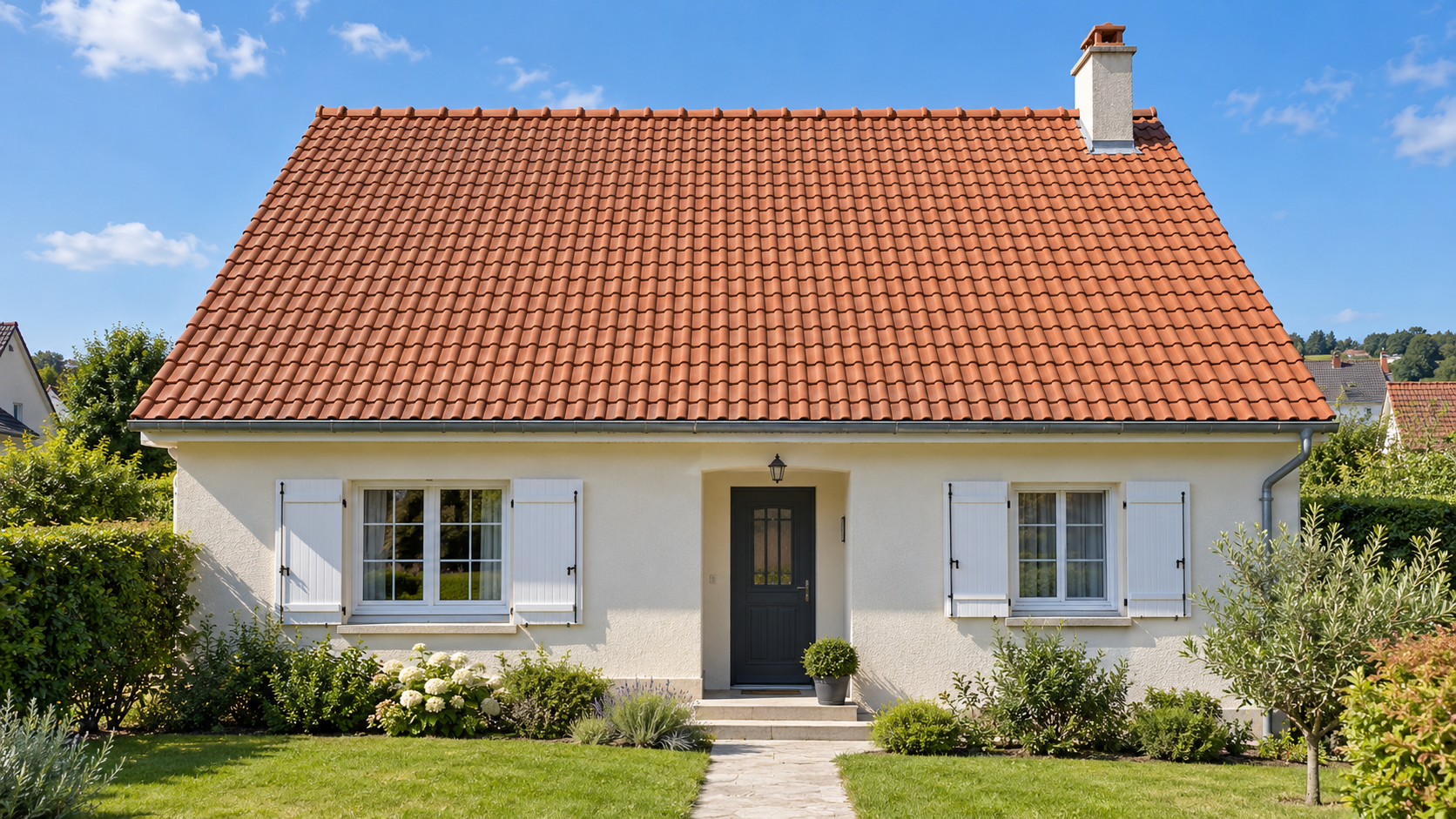 Maison avec une toiture en tuiles impeccables